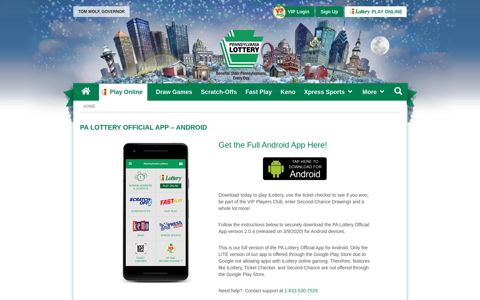 PA Lottery Official Mobile App - Android - Pennsylvania Lottery