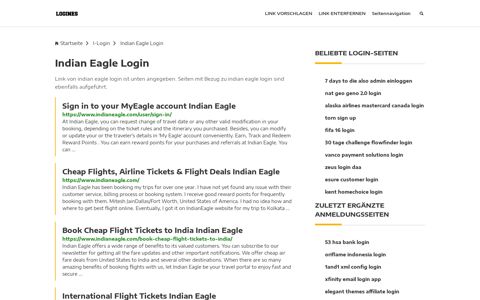 Indian Eagle Login | Allgemeine Informationen zur Anmeldung