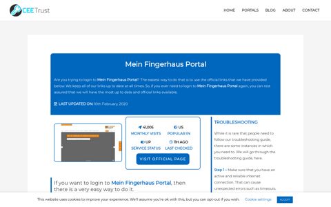 Mein Fingerhaus Portal - Find Official Portal - CEE Trust