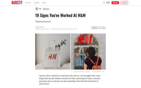 19 Signs You've Worked At H&M - Narcity