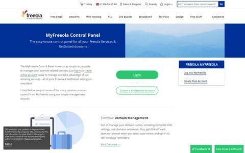 Control Panel for all your Freeola services - MyFreeola