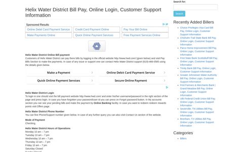 Helix Water District Bill Pay, Online Login, Customer Support ...