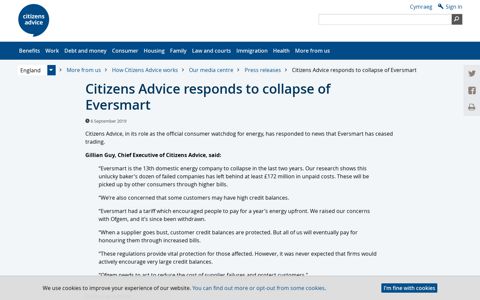 Citizens Advice responds to collapse of Eversmart - Citizens ...