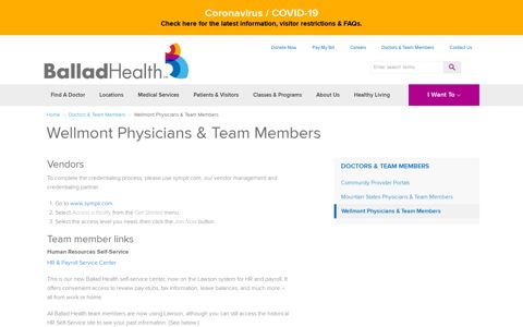 Wellmont Physicians & Team Members | Ballad Health