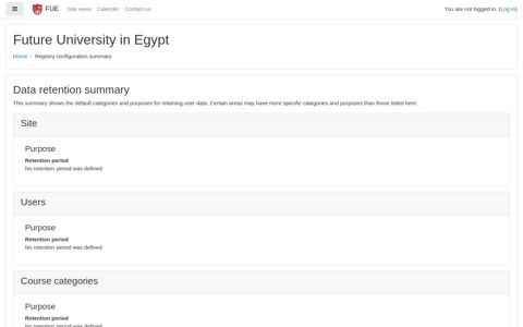 Registry configuration summary - Future University in Egypt