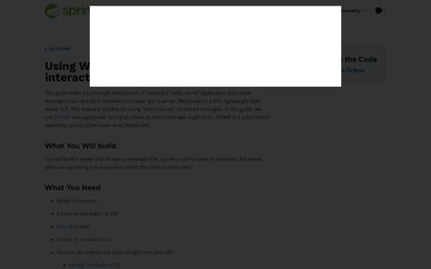 Getting Started | Using WebSocket to build an interactive web ...