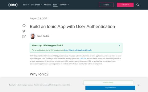 Build an Ionic App with User Authentication | Okta Developer