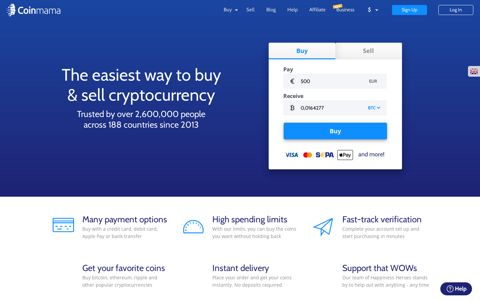Coinmama | Buy and Sell Cryptocurrency Online