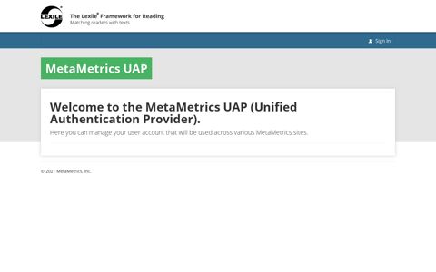 MetaMetrics UAP | MetaMetrics® - Lexile