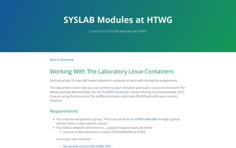 Working With The Laboratory Linux-Containers - the HTWG ...