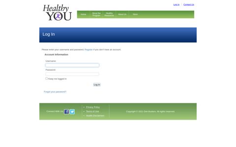 Log In - the Healthy YOU Program