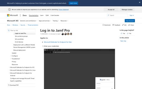 Log in to Jamf Pro - Windows security | Microsoft Docs