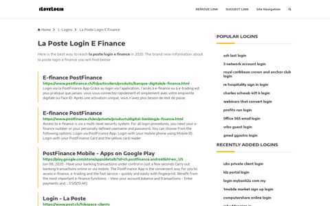 La Poste Login E Finance ❤️ One Click Access - iLoveLogin