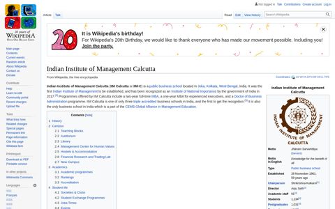 Indian Institute of Management Calcutta - Wikipedia