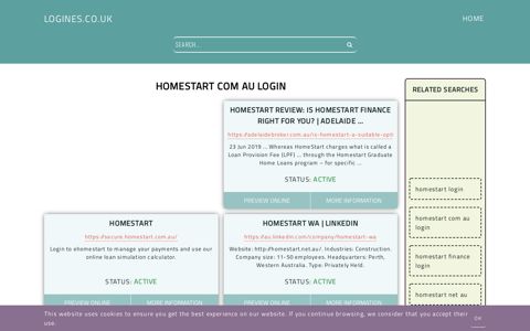 homestart com au login - General Information about Login
