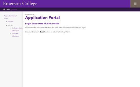 Application Portal - Emerson College Interactive Services