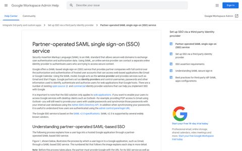 Partner-operated SAML single sign-on (SSO) service - Google ...