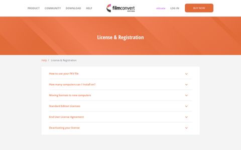 License & Registration - FilmConvert