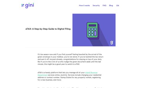 eTAX: A Step-by-Step Guide to Digital Filing - - gini app