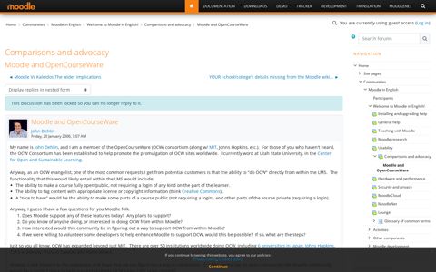 Moodle in English: Moodle and OpenCourseWare - Moodle.org