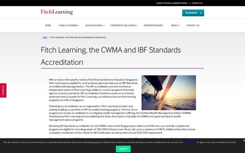 Fitch Learning, the CWMA and IBF Standards Accreditation