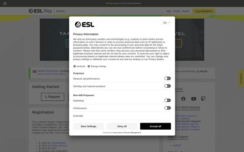 Getting Started: Register | ESL Play
