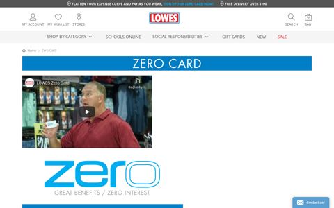 Zero Card - Lowes Menswear