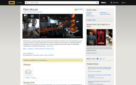 Ellen McLain - IMDb