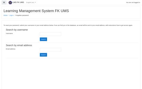 Forgotten password - Learning Management System FK UMS