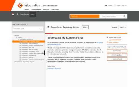 Informatica My Support Portal - Informatica - Documentation.