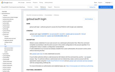 gcloud auth login | Cloud SDK Documentation | Google Cloud