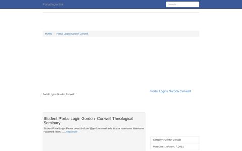 [LOGIN] Portal Logins Gordon Conwell FULL Version HD Quality ...