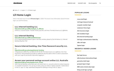 Lll Home Login ❤️ One Click Access