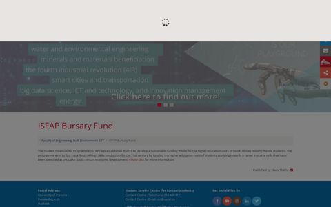 ISFAP Bursary Fund | Article | University of Pretoria