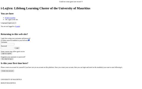 Lifelong Learning Cluster of the University of Mauritius: Login ...
