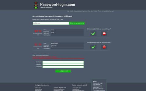 Accounts and passwords to access hitfile.net - password-login ...