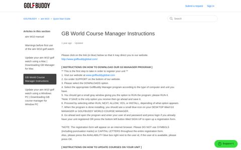 GB World Course Manager Instructions – GOLFBUDDY
