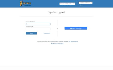 Sign in - Hypixel Support