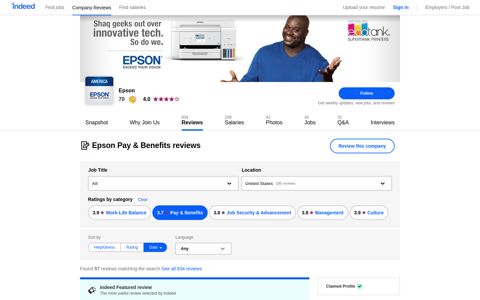 Working at Epson: 56 Reviews about Pay & Benefits | Indeed ...