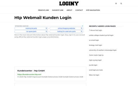 Htp Webmail Kunden Login ✔️ One Click Login - Loginy