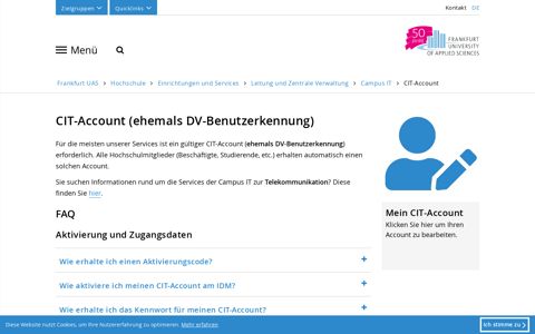 CIT-Account | Frankfurt UAS