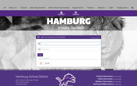 Site Administration Login - Hamburg School District