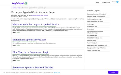 Encompass Appraisal Center Appraiser Login Welcome to the ...