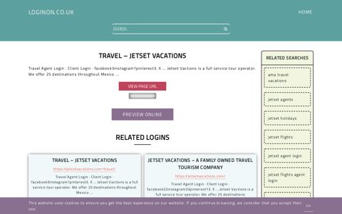 Travel – Jetset Vacations - General Information about Login