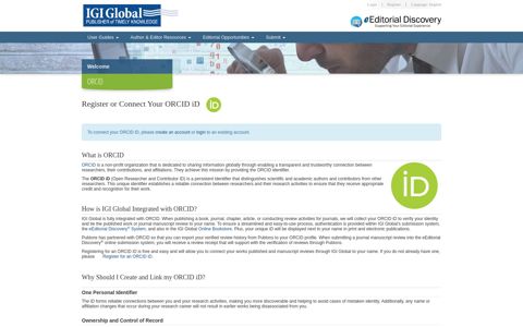 Register or Connect Your ORCID iD | IGI Global