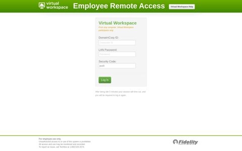Fidelity Employee Remote Access