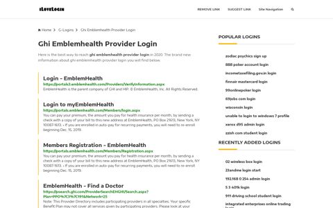 Ghi Emblemhealth Provider Login ❤️ One Click Access - iLoveLogin