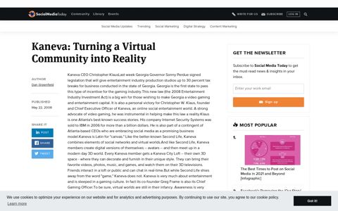 Kaneva: Turning a Virtual Community into Reality | Social ...
