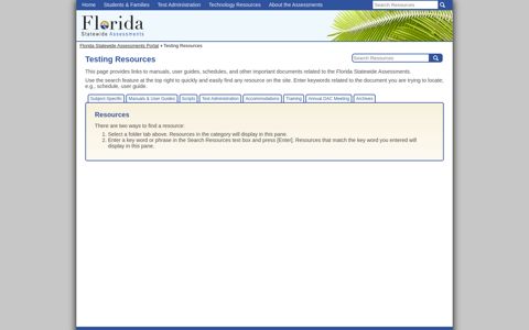 Resources – Florida Statewide Assessments Portal - FSA ...
