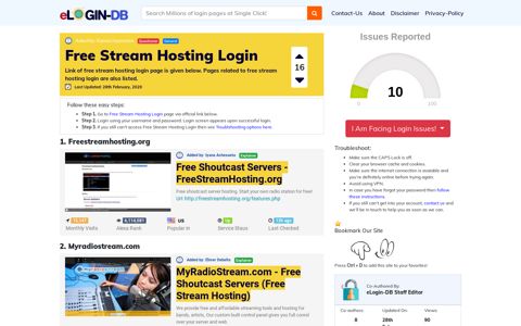 Free Stream Hosting Login